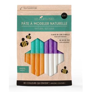 Les Jouets Libres Pâte à modeler cire d'abeille - 4 couleurs pastel