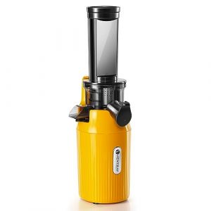 Ventray Essential Ginnie Presse-agrumes compact à pression froide, presse-agrumes lent à mastication avec 60 tr/min basse vitesse, facile à nettoyer et dense en nutriments, emballage respectueux de l'environnement, jaune soleil