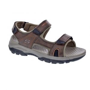 Skechers TRESMEN HIRANO, Sandales Bout ouvert Homme, Brun synth&eacute;tique Marron, 42 EU