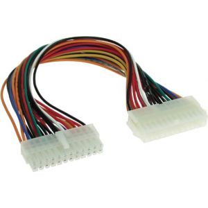 Inline Rallonge câble électrique interne, 24 broches mâle/fem., bloc d'alimentation - carte mère, 20cm