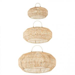 Prix Lot de 3 Abat Jour D&eacute;co Rotin 80cm Naturel