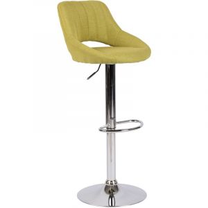 Image de CLP Tabouret de bar Milet en Tissu et Pied métal vert Chrome