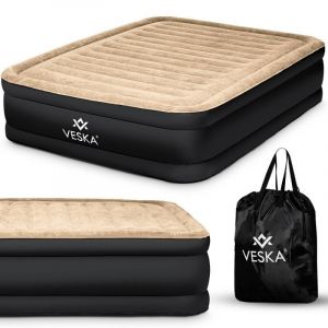 Matelas Gonflable 2 Places Avec Pompe Électrique Intégré - Beige - Beige