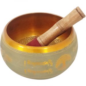 Signes Grimalt Bol Tibétain en Métal Doré pour la Méditation et la Relaxation