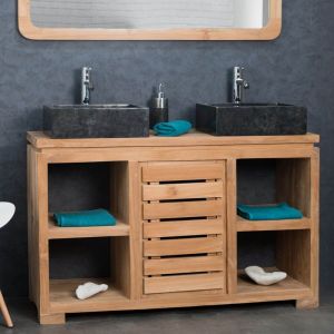 Image de Wanda Collection Meuble salle de bain en teck massif 120 cm