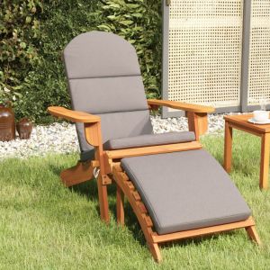 VidaXL Chaise de jardin Adirondack et repose-pieds bois massif acacia Brown and grey