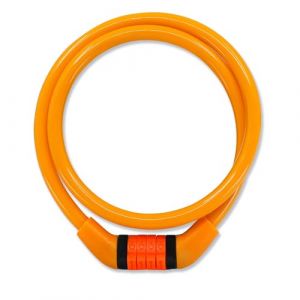 Crazy Safety Antivol vélo enfant | Antivol à code résistant aux intempéries | Facile à utiliser | Cadenas vélo ou trottinette | Câble antivol pour filles et garçons | Accessoire de vélo (Orange)