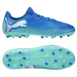 Puma Mixte Future 7 Play MG Jr Soccer Shoe, Hyperlink Blue-Mint White, 38.5 EU