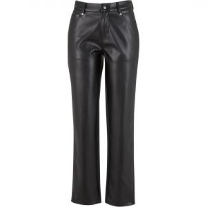 Urban classics Ladies Straight Leg Synthetic Leather Black - Pantalons - noir - W27 - 100% Polyester,Faux cuir
