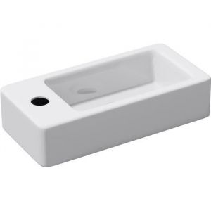 Petit Lavabo Suspendu Blanc Vasque en Céramique Lave Mains wc Salle de Bain Invités BR3053R - Mai&mai