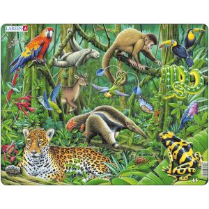 Larsen Puzzle Cadre - Les Animaux de la Forêt Tropicale