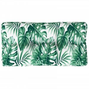 VidaXL Coussin de palette motif de feuilles 70x40x12 cm tissu