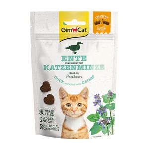 Image de GimCat 50g Crunchy Snacks canard, herbe à chat - Friandises pour chat