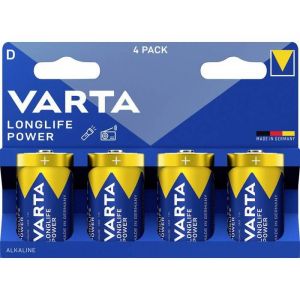 Varta Pack de 4 piles alcalines Longlife Power D 1,5V