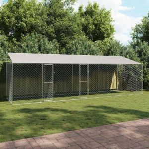 VidaXL Cage pour chien Argent 800 x 200 x 256 cm Acier galvanisé