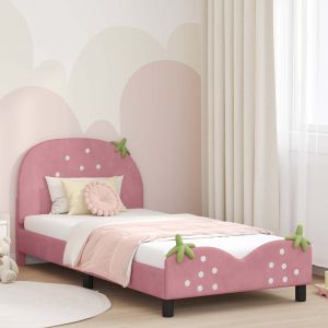 VidaXL Cadre De Lit Pour Enfants Avec T&ecirc;te De Lit Rose 90 X 200 Cm