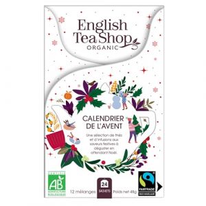 English tea shop Petit calendrier de l’Avent thé et infusions biologiques blanc – 24 sachets à découvrir – Idée petit cadeau de Noël à moins de 10 euros