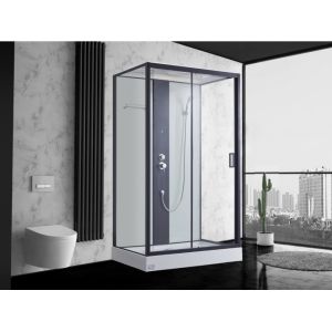 Image de Shower design Cabine de douche hydromassante PRIMEA - 2 zones de jets de massage - L120 x P80 x H215 cm - pluie tropicale et douchette