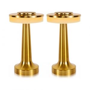 Lumisky Lot de 2 lampes de table LED sans fil Gold CHICGLOW H21cm