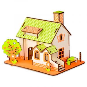 Dam Casse-t&ecirc;te 3d en bois. Maison avec pommier. 44 pi&egrave;ces.