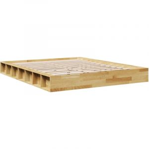 VidaXL Cadre de lit sans matelas 160x200 cm bois massif de chêne