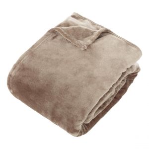 Plaid flanelle Ollis 260x240cm - beige lin