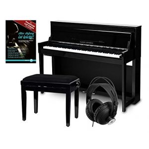 Classic Cantabile UP-1 SH piano électrique noir brillant set Deluxe