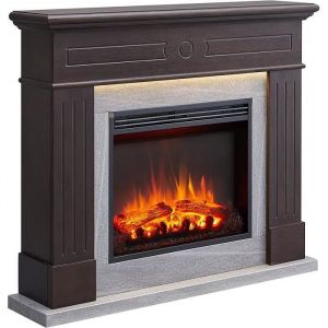 RICHEN cheminée électrique Leandros | Cheminée sur Pieds avec Compartiment décoratif | Chauffage électrique 2000 W, Effet Flamme 3D | Foyer avec télécommande, minuterie, Thermostat | Chêne foncé