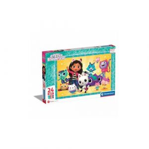 Clementoni Gabby'S Dollhouse Supercolor Dollhouse-24 Maxi Pièces, Enfants 3 Ans, Puzzle Dessin Animé-Fabriqué en Italie, 28521