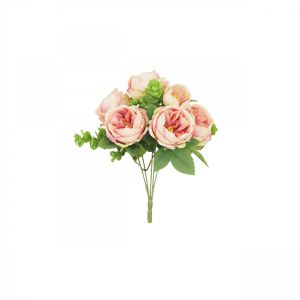Ligne Deco Bouquet artificiel de pivoines 32cm rose lot de 2
