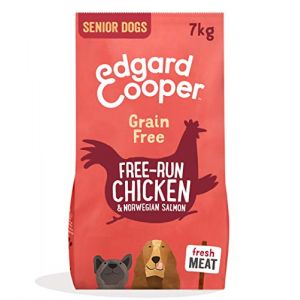 Image de Edgard & Cooper Croquettes Chien Senior sans Cereales, Nourriture Chien Naturelle Poulet Frais élevé en Plein air & Saumon norvégien Alimentation équilibrée complète Saine de qualité