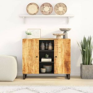 VidaXL Buffet avec 2 portes 90x33x75 cm bois massif de manguier 352925