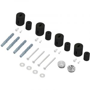Luxebath - Support pour Radiateur Design de Salle de Bain - Noir Mat - Matériel de Montage: Supports Muraux, Vis et Chevilles, Vis de Support,