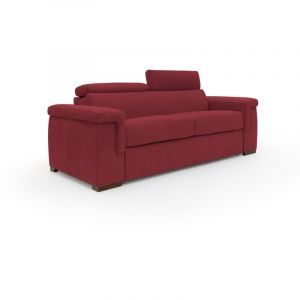 Canapé convertible matelas H18 200 cm rouge