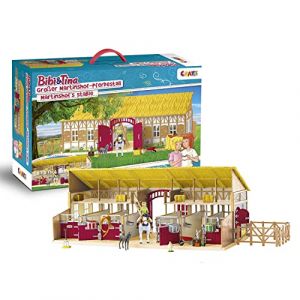 Craze Bibi & Tina Set de Jeu XXL Ecurie Jouets Chevaux Figurine Animaux & Accessoires Cheval Figurine Poney Jouet 32732