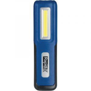 Rapid Lampe LED The Inspector : Lumière d’inspection compacte, éclairage frontal 150 lumens, extrémité 50 lumens, batterie rechargeable USB-C 3,6V, base magnétique et crochet, espaces exigus (5001732)