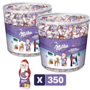 Milka Chocolat de Noël : 2 Tubos Mini Père Noël 2x1540kg