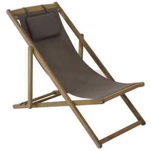 Proloisirs Chilienne - CHILL - Acacia FSC 100% - Toile polyester taupe - Look teck