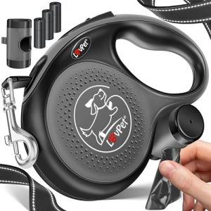 Lovpet - Laisse à Enrouleur pour Chiens pour Petits et Grands Chiens Poignée Ergonomique & Antidérapante Rallonge de Laisse 360° Mailles