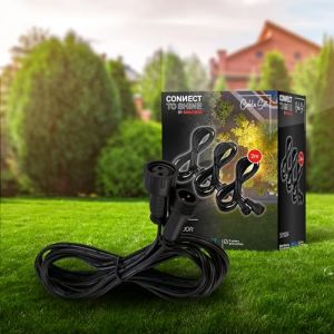 BRILONER - Système de jardin Connect to Shine 12V, jeu de 3 rallonges de 2 m, kit d'extension, IP67 contre l'immersion temporaire, connexion par fiche, 2 m, noir