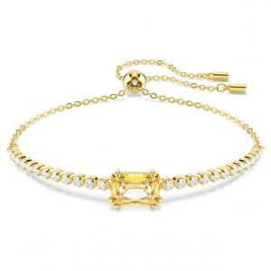 Swarovski Bracelet Tennis Matrix, Tailles Variées, Caramel, Placage De Ton Or