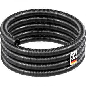 wiltec Tuyau d'aspiration noir &ndash; 10 m / &Oslash; 50 mm (2") / 435 g/m &ndash; avec Spirale de renforcement &ndash; Tube souple sans pression en PVC &ndash; pour Arrosage