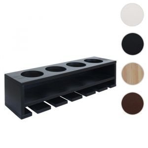 Mendler Casiers &agrave; vin HWC-P21, porte-verres/bouteilles Bar mural Casier pour 4 bouteilles/6 verres Bois Certifi&eacute; MVG 12x48x12cmnoir