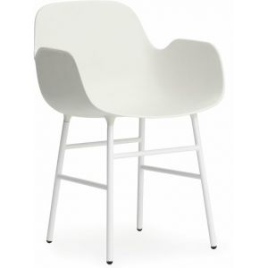 Normann Copenhagen Fauteuil FORM ARMCHAIR avec piètement en acier verni (Blanc - polypropylène et acier)