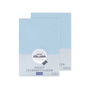 Julius Zöllner Drap housse enfant Jersey bleu clair 60x120/70x140 cm 2 pcs