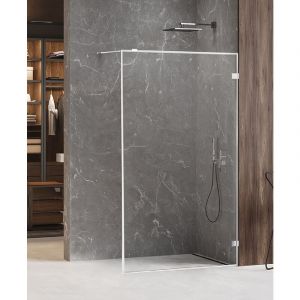 Paroi de douche &agrave; l'italienne chrome avec cadre 140 cm MAJORQUE CHROME