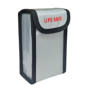 Sac de s&eacute;curit&eacute; pour batteries Lipo, 1 pi&egrave;ce, mat&eacute;riau ignifuge et anti-explosion, dimensions 90 x 55 x 140 mm