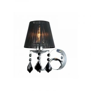 Italux Applique murale en cristal Cornelia Chrome, noir