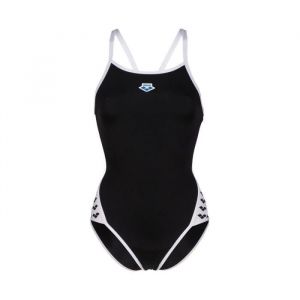 Arena Icons Super Fly Back Solid Maillot de Bain Femme Une Pièce, Maillot de Bain à Séchage Rapide, Sport MaxLife Tissu Eco avec Une Résistance Maximale au Chlore et Une Protection UV UPF 50+