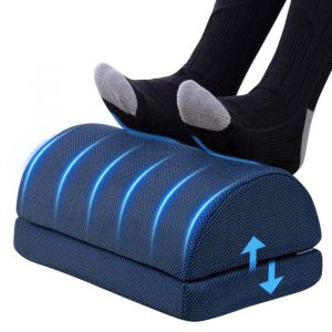 Todeco Repose-pieds Bureau avec 2 Options de Hauteu Ergonomique Repose Pied Mousse &agrave; M&eacute;moire de Forme avec un Fond non Glissable Housse